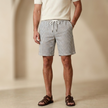 Men's striped drawstring relaxed fit shorts from FJØRNA, featuring a casual summer design with comfortable fit and adjustable waistband.