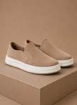 FJØRNA men's suede slip-on sneakers with casual loafer style, featuring a sleek design and comfortable fit for everyday wear.