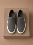 Men's FJØRNA suede slip-on sneakers with casual design, perfect for everyday wear and comfortable loafers style.