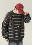 Men's Long Sleeve Sweater with Multi-Stripe Pattern