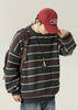 Men's Long Sleeve Sweater with Multi-Stripe Pattern