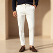 Men's slim fit casual trousers by FJØRNA, featuring a tailored fit and classic design for versatile everyday wear.