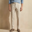 Men's slim fit straight leg trousers by FJØRNA, featuring a sleek design and classic style for versatile wear.