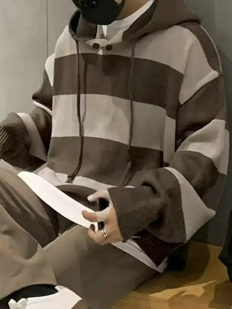 Men's Two-Tone Striped Hoodie