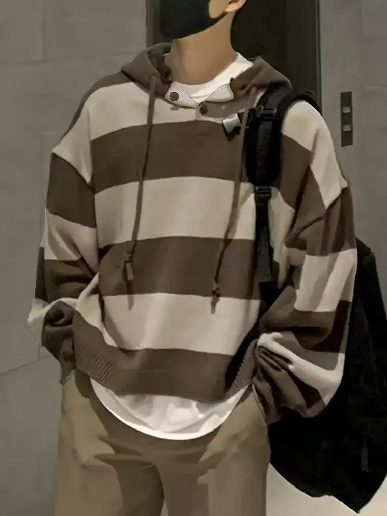Men's Two-Tone Striped Hoodie