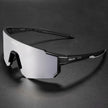 Men's oversized cycling sunglasses by FJØRNA with UV400 protection, featuring large lenses and sporty design for outdoor riding.