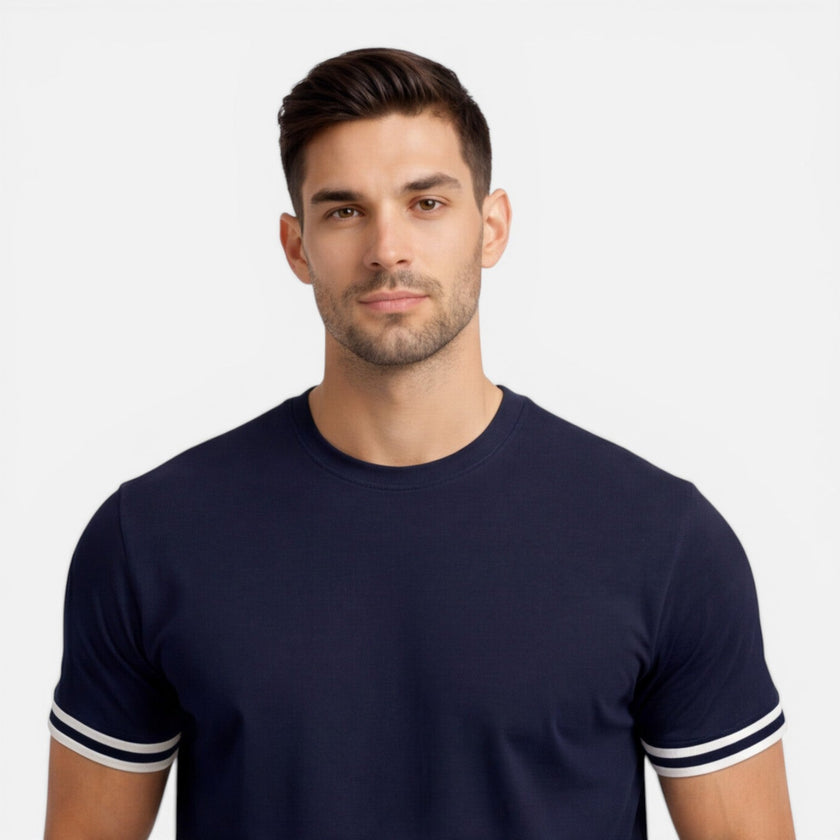 Men's summer casual shorts outfit by FJØRNA, featuring breathable fabric and comfortable fit for warm weather.