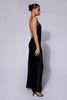 FJØRNA Studio | Black Satin Cut-Out Halter Gown with Open Back