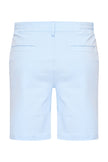 Light blue men's Bermuda shorts from FJØRNA, casual summer pants with a relaxed fit and comfortable waistband.