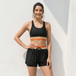 FJØRNA women's summer two-piece co-ord set with pockets, featuring a stylish matching top and shorts on a model.