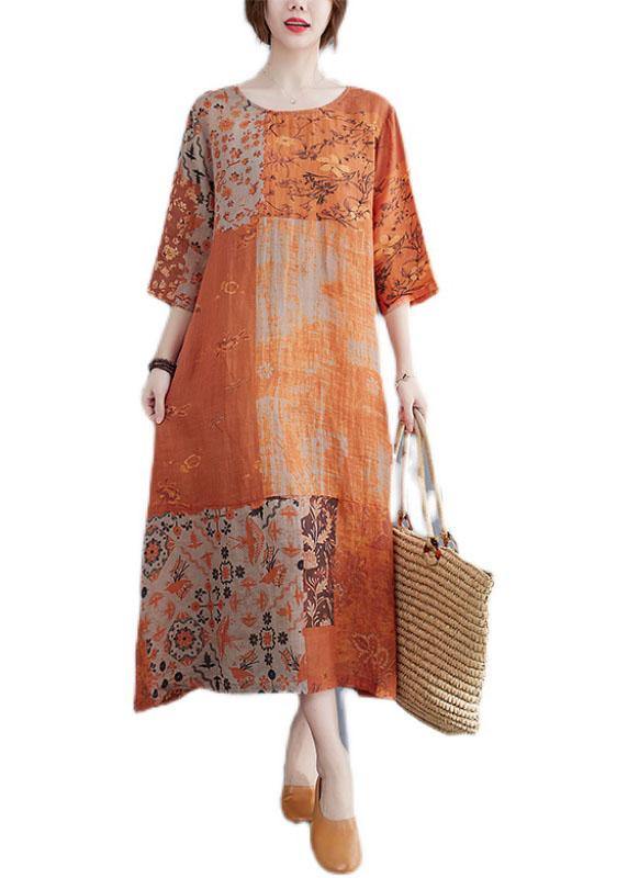 FJØRNA modern color block white O-neck dress with half sleeves and side open design, casual summer dress style.