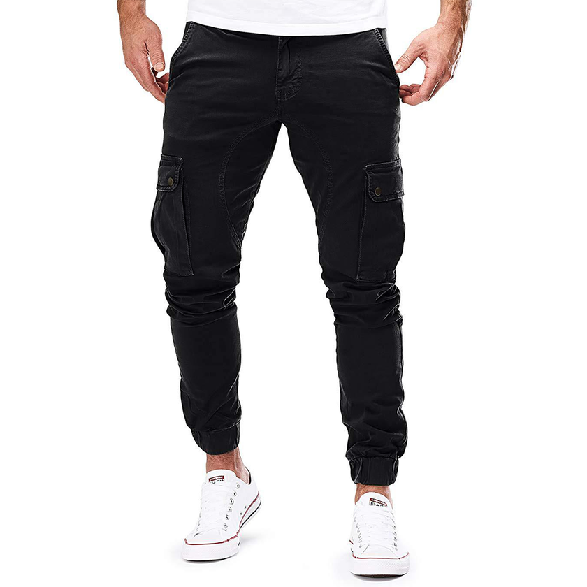 Men's FJØRNA modern cargo pants with long pockets, featuring a stylish and functional design for everyday wear.