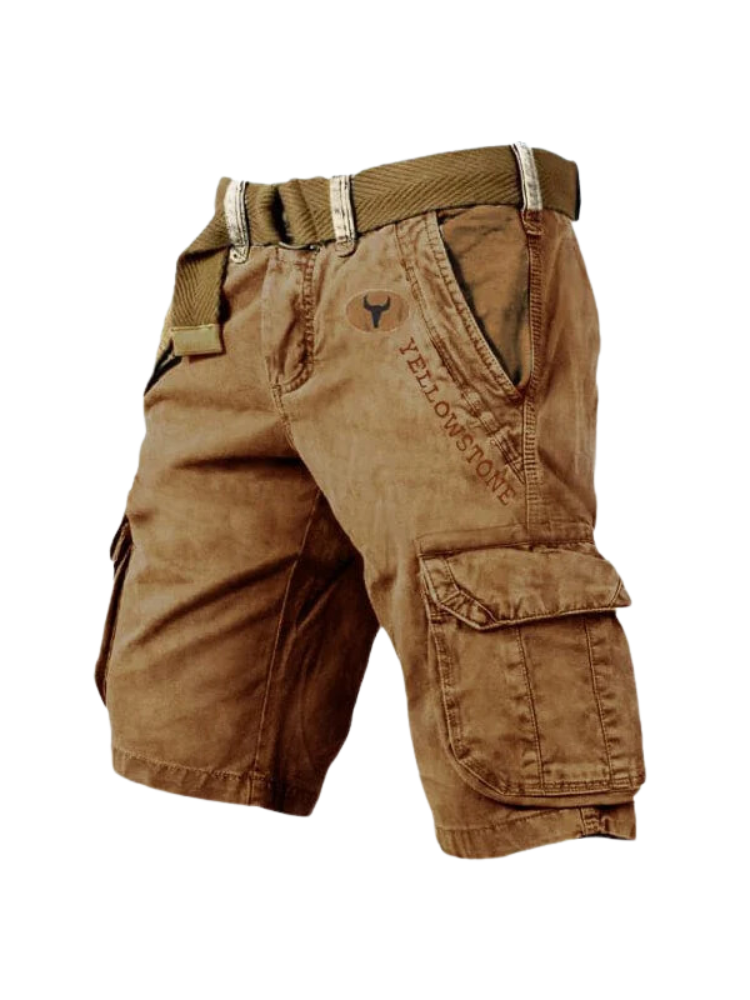 Lightweight men's cargo shorts with multiple pockets from FJØRNA, designed for comfort and versatility.