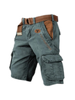 Men's lightweight cargo shorts with multiple pockets by FJØRNA, showing the versatile design and casual fit.