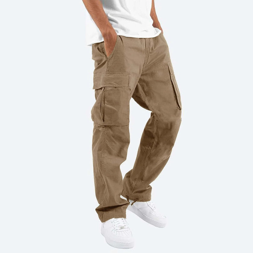 FJØRNA men's cargo pants with multiple pockets, featuring a rugged design and functional style for outdoor or casual wear.