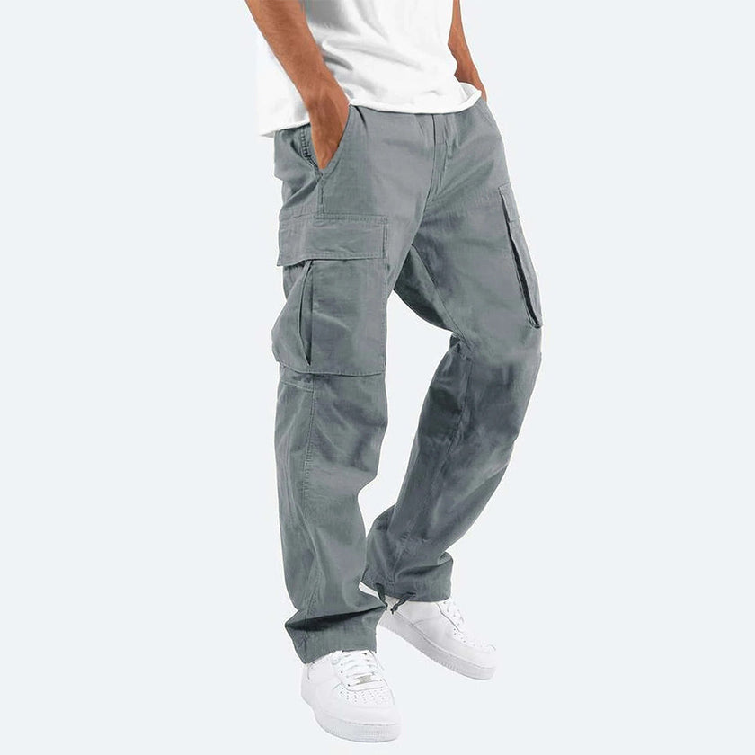 FJØRNA men's multifunctional cargo pants with multiple pockets, made of durable fabric and designed for outdoor and casual wear.
