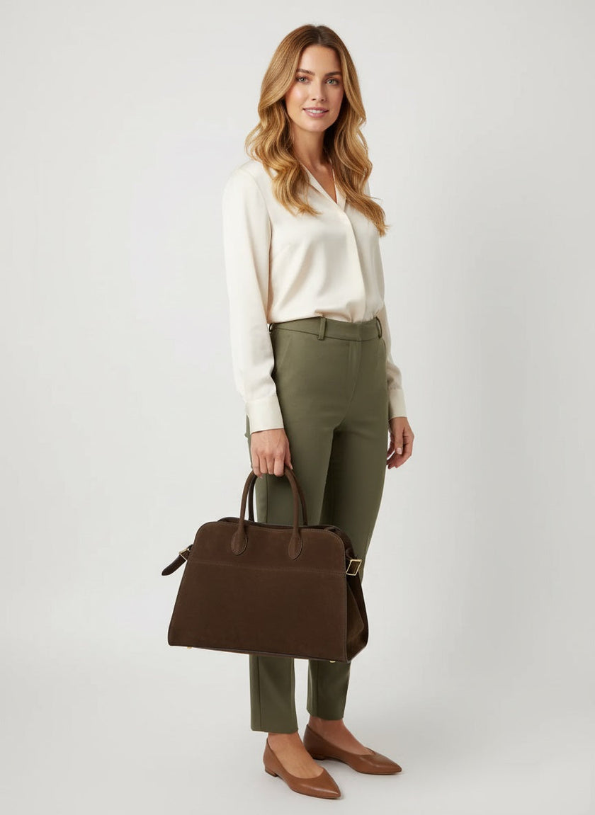 Vegan Suede Handbag Spacious