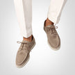 Men's FJØRNA modern slip-on dress shoes in dark blue with a sleek silhouette, suitable for formal occasions.