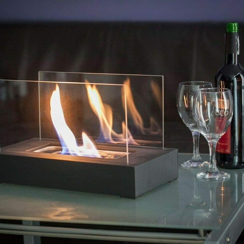 Timeless Elegance Tabletop Fireplace | Stylish Design & Ambient Illumination