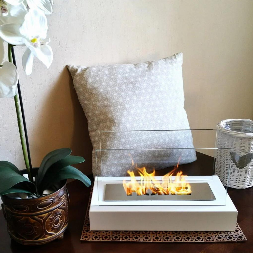 Timeless Elegance Tabletop Fireplace | Stylish Design & Ambient Illumination