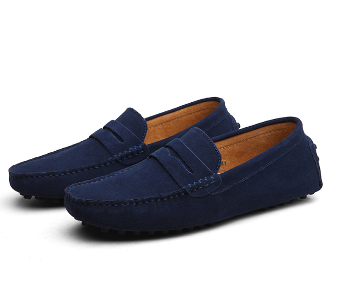 Italian Casual Black Loafers - 10