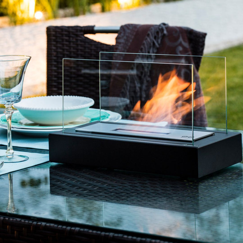 Timeless Elegance Tabletop Fireplace | Stylish Design & Ambient Illumination