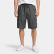 Men's linen cargo shorts by FJØRNA with drawstring waist in natural charcoal, lightweight and casual for warm weather.