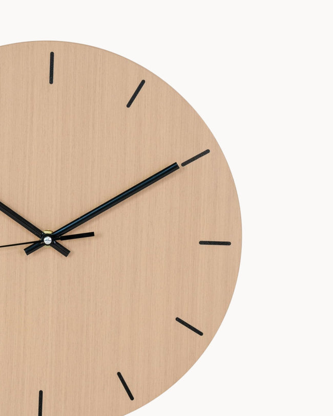 Adler | Natural Wood & Steel Wall Clock