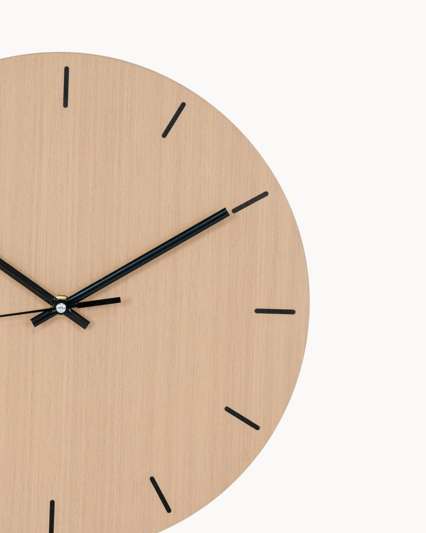 Adler | Natural Wood & Steel Wall Clock