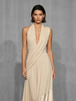 Nude Satin Dress | Evening Dress