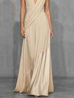 Nude Satin Dress | Evening Dress