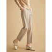FJØRNA women's tapered wool trousers, stylish pants with a tailored fit and classic design, shown on a model.