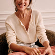 FJØRNA women's long sleeve mohair cardigan, soft and cozy tops for women, in a stylish knit design.