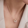 Lily | Dual-Tone Circle Necklace in 14K Gold & Silver