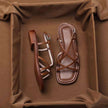 FJØRNA women's Italian leather sandals with adjustable straps and cushioned soles, showcasing stylish open-toe footwear.
