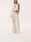 Denim Jeans Women Wide Leg Drawstring