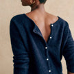 FJØRNA women's long sleeve mohair cardigan, soft knit top in a cozy, stylish design, perfect for layered winter fashion.