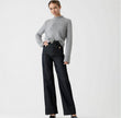 Women’s wide-leg cotton jeans by FJØRNA, high waist pants with relaxed fit and classic denim style.