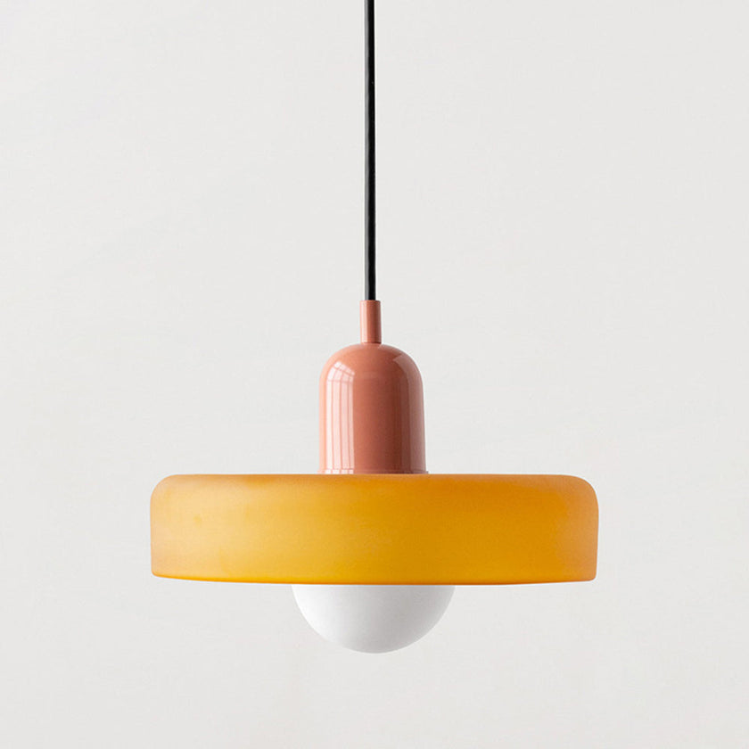 Colorful Glass Pendant Lamp with Adjustable Suspension