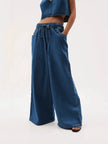 Denim Jeans Women Wide Leg Drawstring