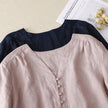 FJØRNA women's summer V-neck linen blouse, lightweight and breathable top, casual stylish clothing for warm weather.