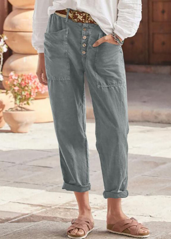 FJØRNA lightweight summer women’s high waist trousers, relaxed fit, breathable fabric, suitable for warm weather.