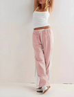 High waist cotton joggers for women by FJØRNA, elastic waistband, comfortable and stylish pants for casual wear