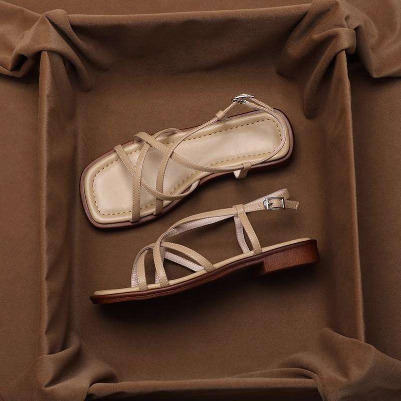 FJØRNA women's Italian leather sandals with adjustable straps and cushioned footbed for comfortable wear.