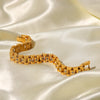 Ella | Bold 18K Gold Link Bracelet with Diamond Accents