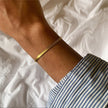 Clara | Elegant 14K Gold Herringbone Chain Bracelet