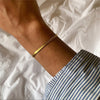 Clara | Elegant 14K Gold Herringbone Chain Bracelet