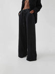 Denim Jeans Women Wide Leg Drawstring