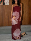 Elegant Phalaenopsis Print Wrap Women's Maxi Dress - Summer