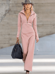 Pink V-Neck Maxi Dress | Evening Dress
